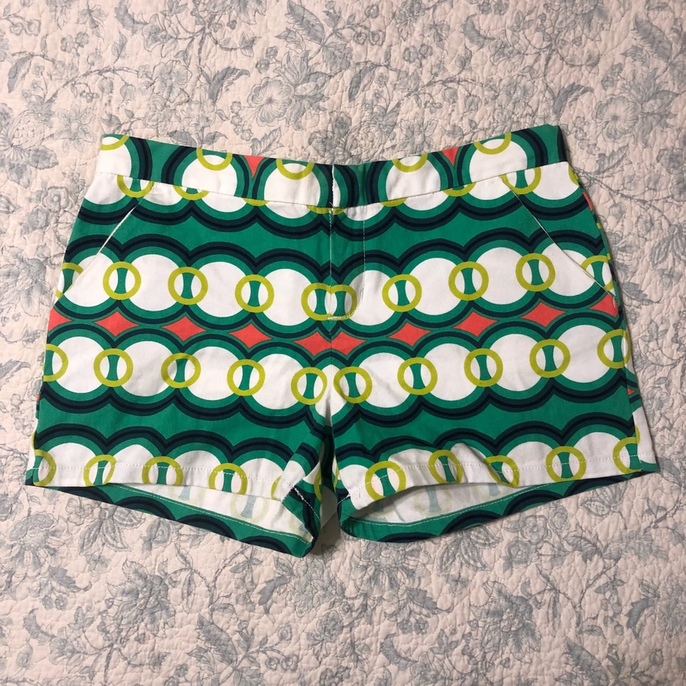 GAP Cute Green and Coral Patterned Shorts